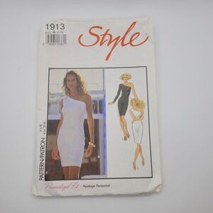 Style 1913 Sewing Pattern Misses Asymmetrical Knit Dress Size 6-18 One Shoulder